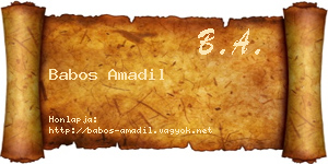 Babos Amadil névjegykártya
